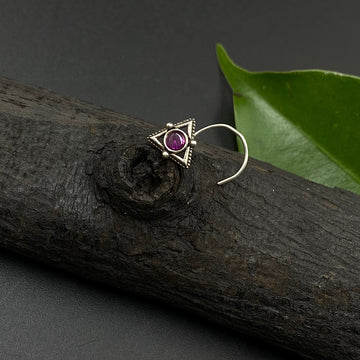 Pyramid With Ruby Nose Pin